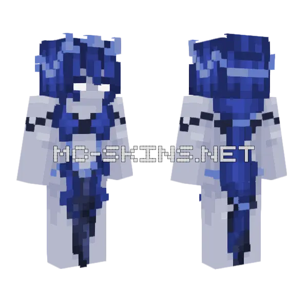 Blue Siren Minecraft skin, front and back