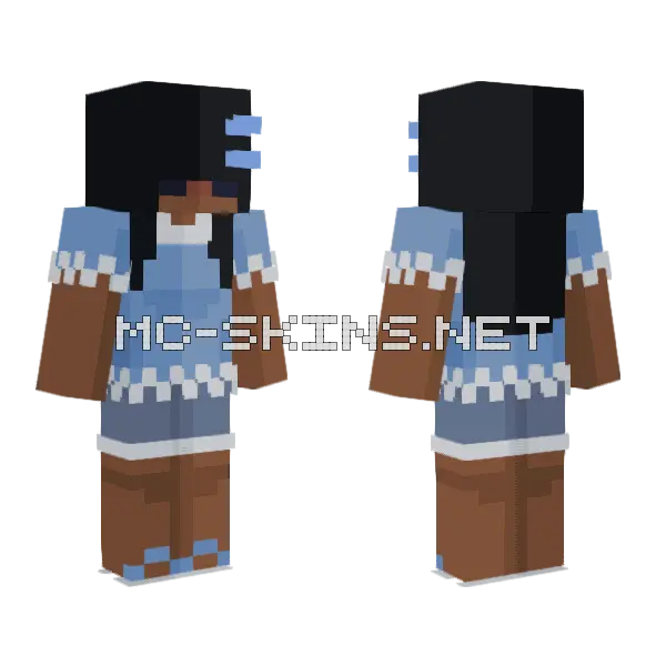 Blue Skies Minecraft skin, front and back