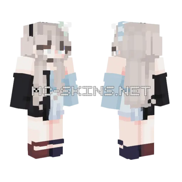 Blue Skies Collab Minecraft skin, front and back