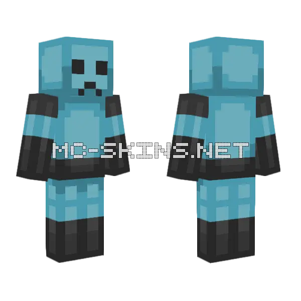 Blue Slime Creature Minecraft skin, front and back