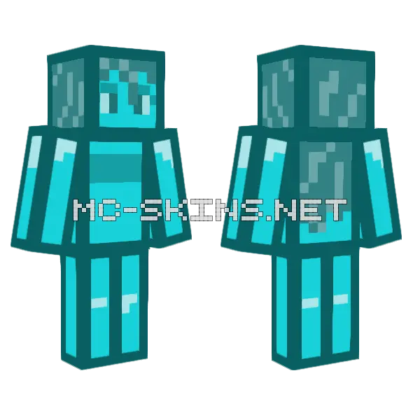 Blue Slime Girl Minecraft skin, front and back