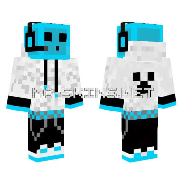 Blue Slime Hoodie Minecraft skin, front and back