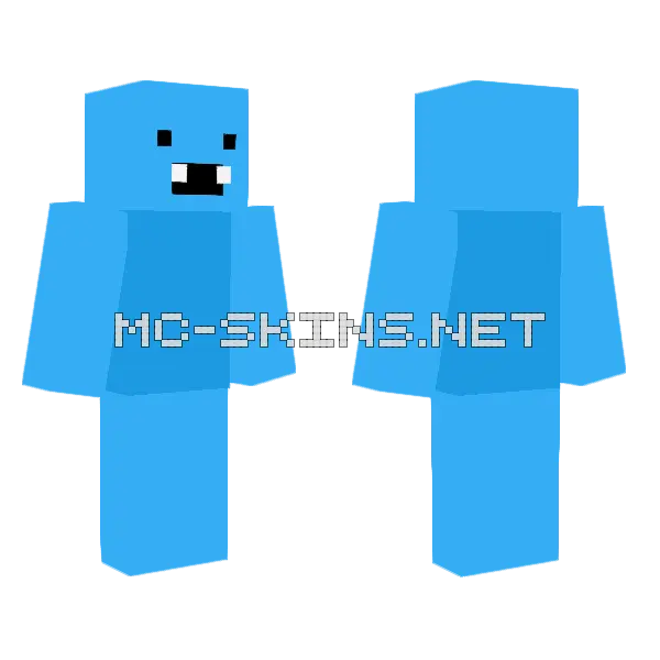 Blue Slime Monster Minecraft skin, front and back