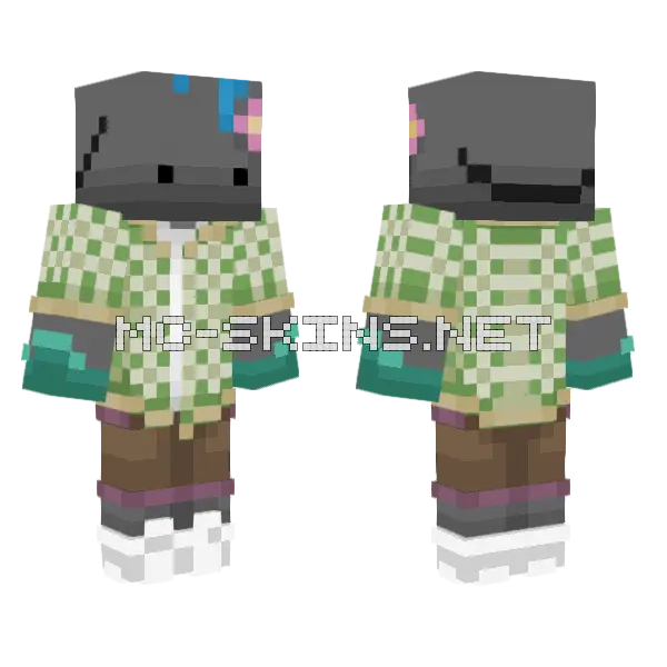 Blue Slime Monster Minecraft skin, front and back