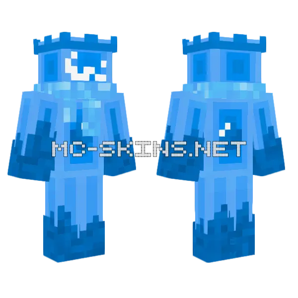 Blue Slime Monster Minecraft skin, front and back