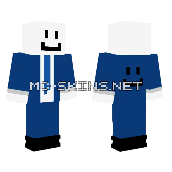 Blue Smiley Suit, front and back