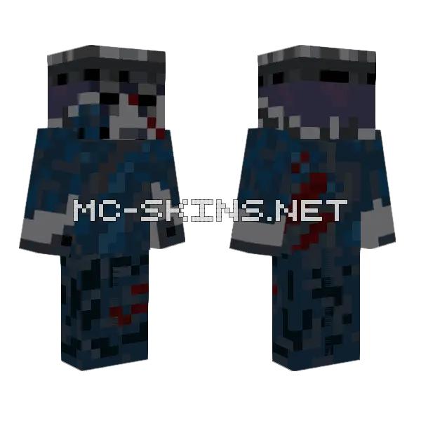 Blue Soldier Minecraft skin, front and back