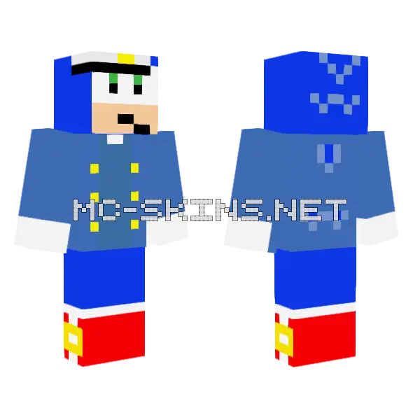 Blue Soldier Uniform Minecraft skin, front and back
