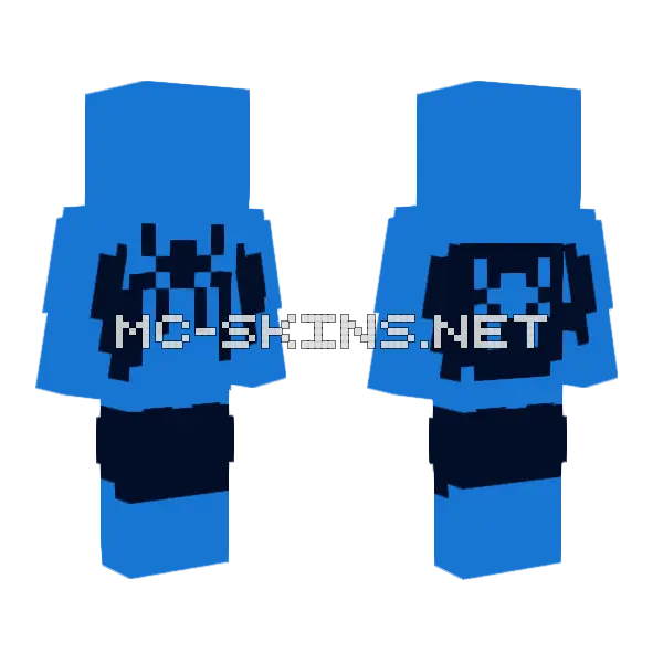 Blue Space Invader, front and back