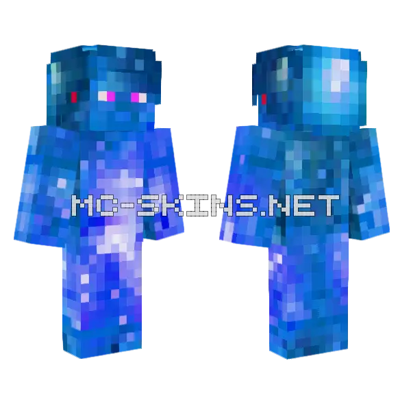 Blue Space Steve Minecraft skin, front and back