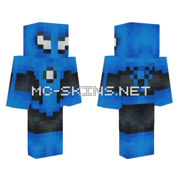 Blue Spider-Man Suit Minecraft skin, front and back