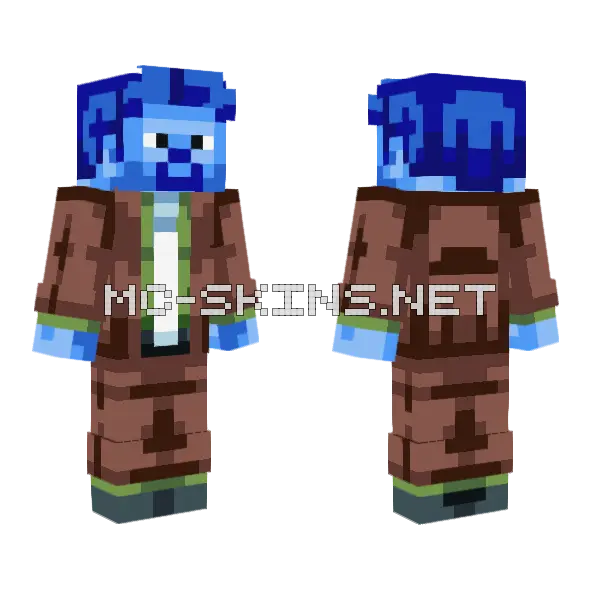 Blue Steve Suit Minecraft skin, front and back