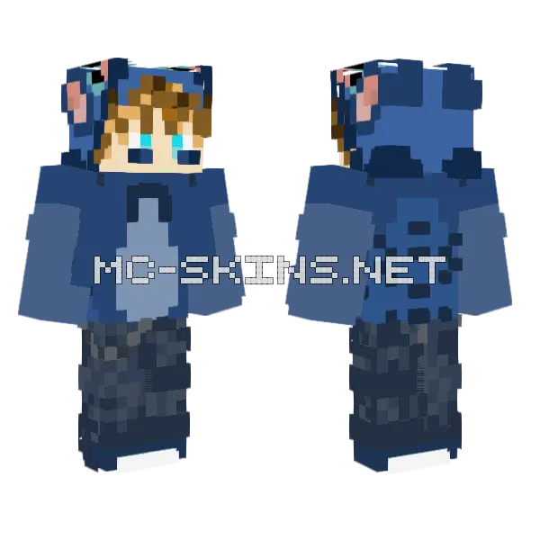 Blue Stitch Creature, front and back