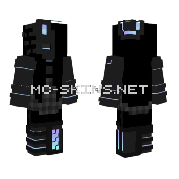 Blue Striped Girl Outfit Minecraft skin, front and back