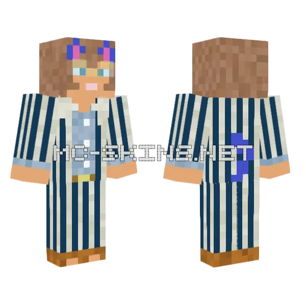 Blue Striped Pajamas, front and back