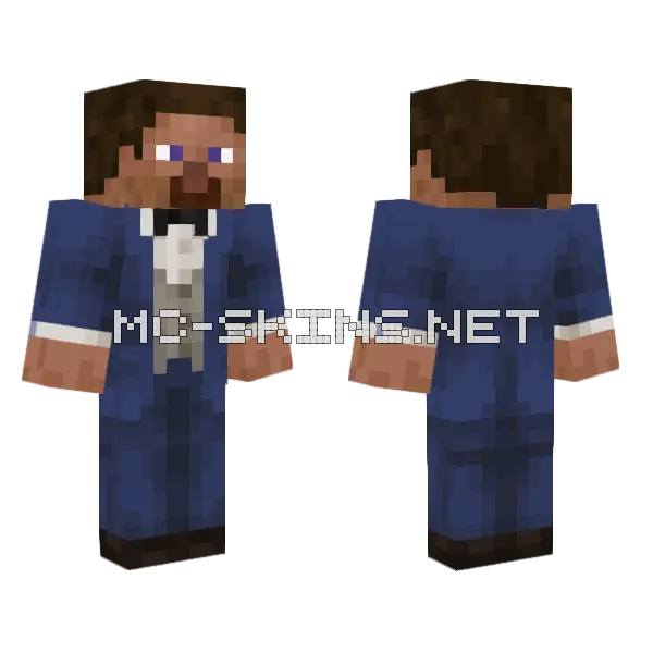 Blue Suit Gentleman, front and back