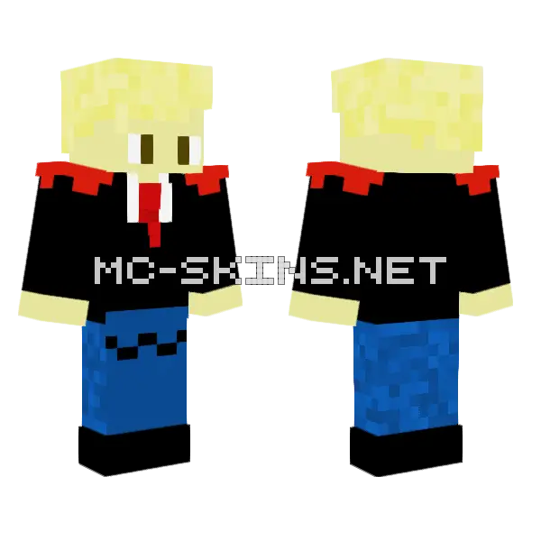 Blue Suit With Tie Minecraft skin, front and back