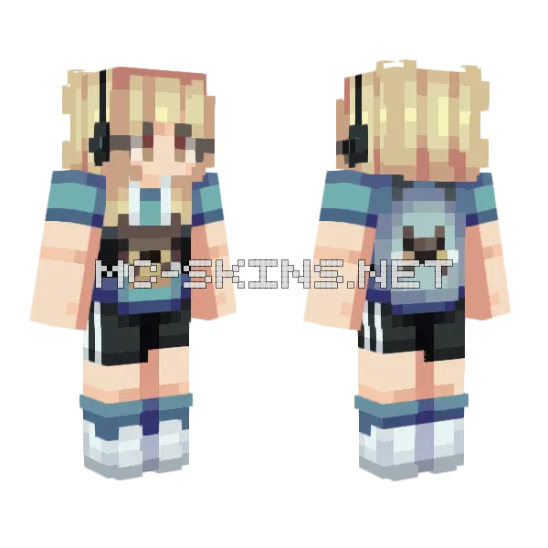 Blue Sunrise Otter Minecraft skin, front and back