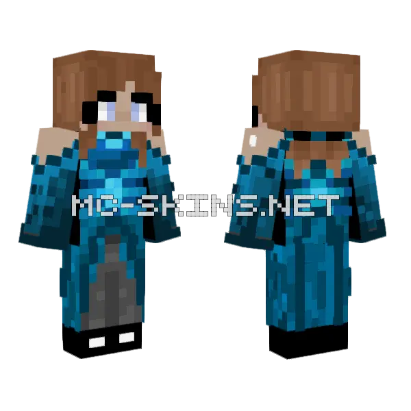 Blue Tech Armor Minecraft skin, front and back