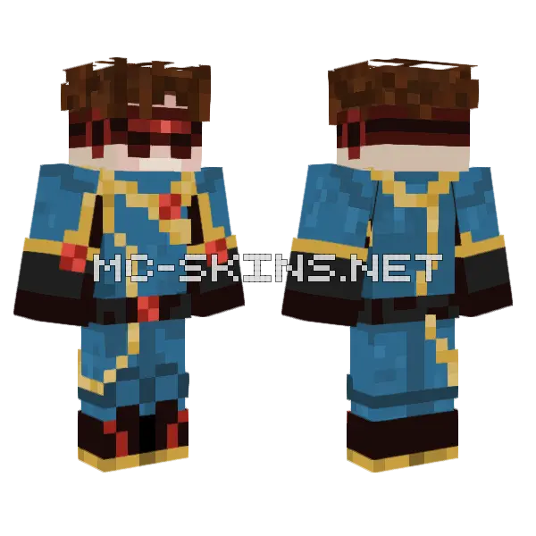 Blue Tech Suit, front and back