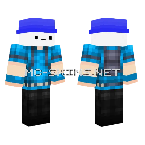 Blue Tech Suit, front and back