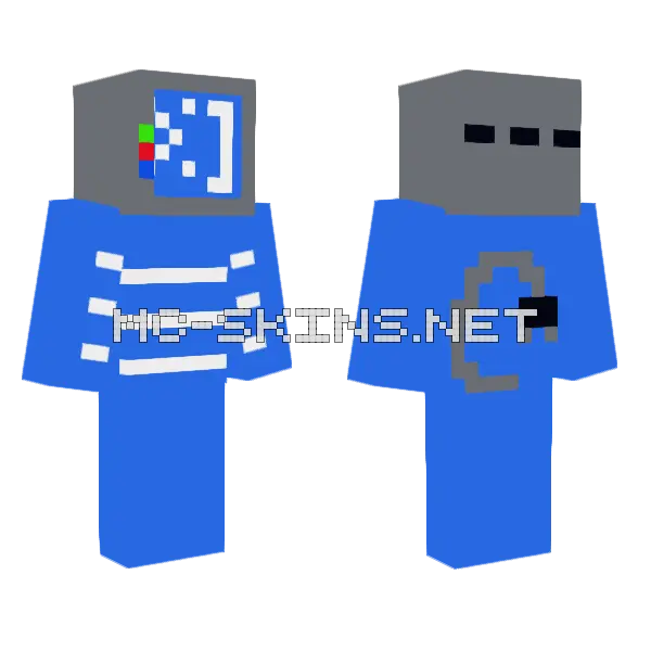 Blue Tech Suit, front and back