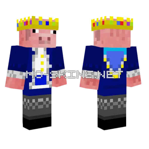 Blue Technoblade Minecraft skin, front and back