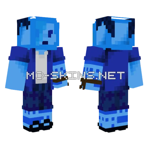Blue Tidal Wave Minecraft skin, front and back