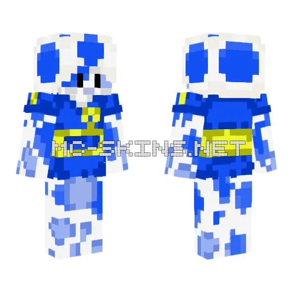 Blue Toad Furry Minecraft skin, front and back