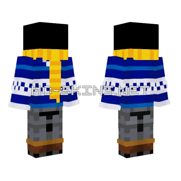 Blue Train Outfit Minecraft skin, front and back