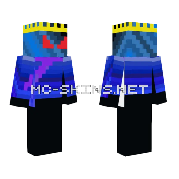 Blue Tribal Warrior Minecraft skin, front and back
