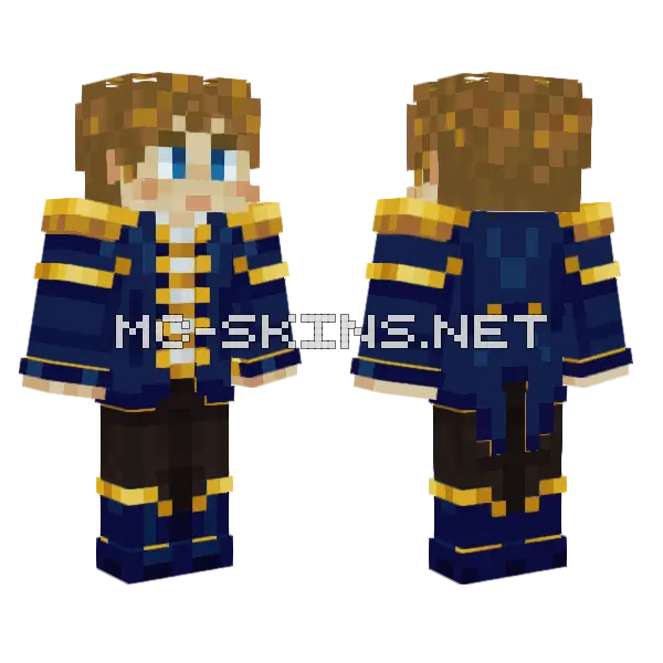 Blue Uniform Minecraft skin, front and back