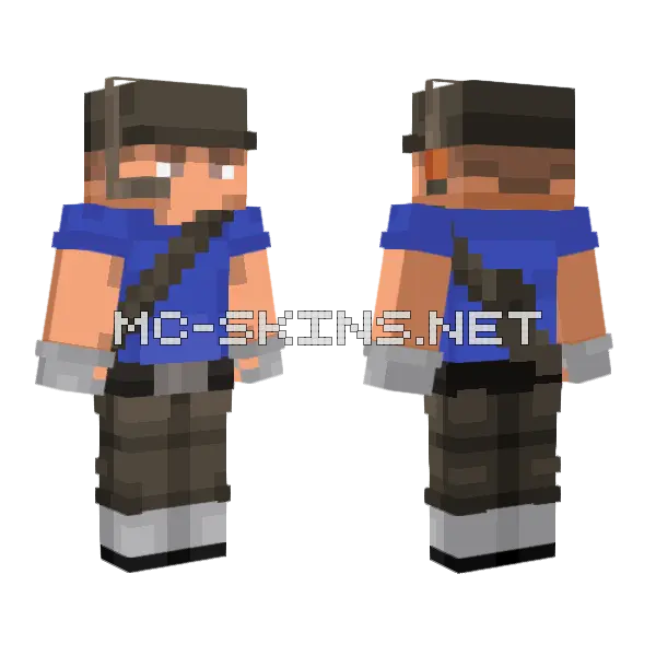 Blue Uniform Character, front and back