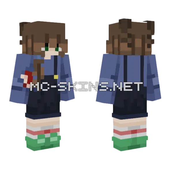 Blue Uniform Girl Minecraft skin, front and back