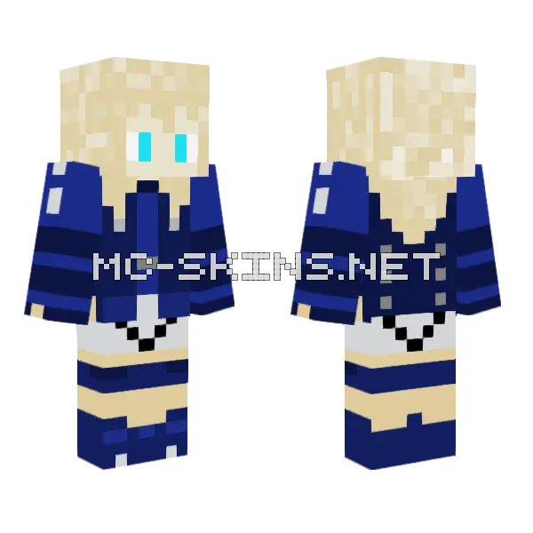 Blue Uniform Outfit, front and back