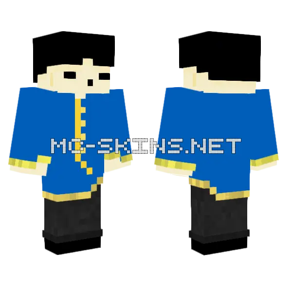 Blue Uniform Outfit, front and back