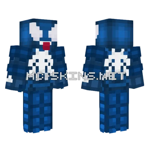 Blue Venom Suit Minecraft skin, front and back