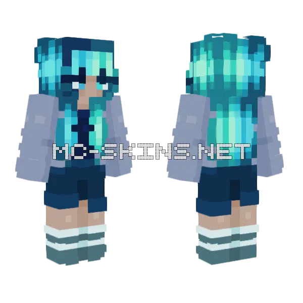 Blue Vibrancy Minecraft skin, front and back