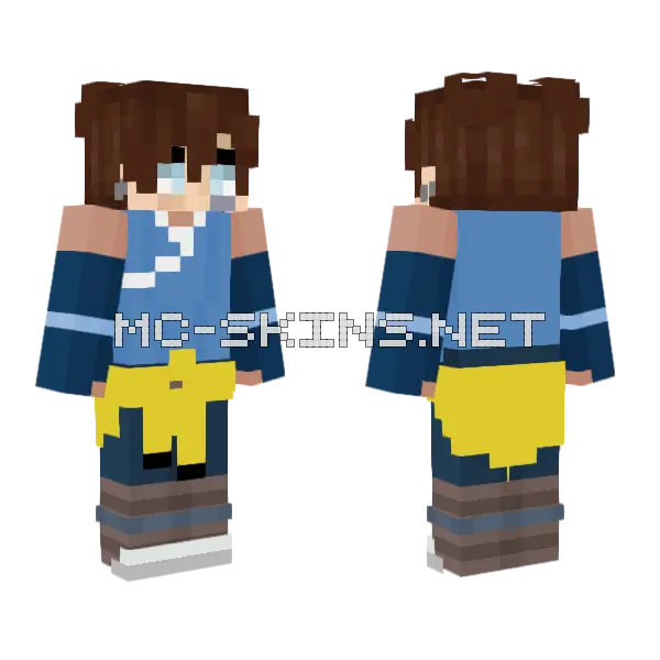 Blue Water Outfit Minecraft skin, front and back