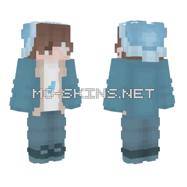 Blue Winter Coat, front and back