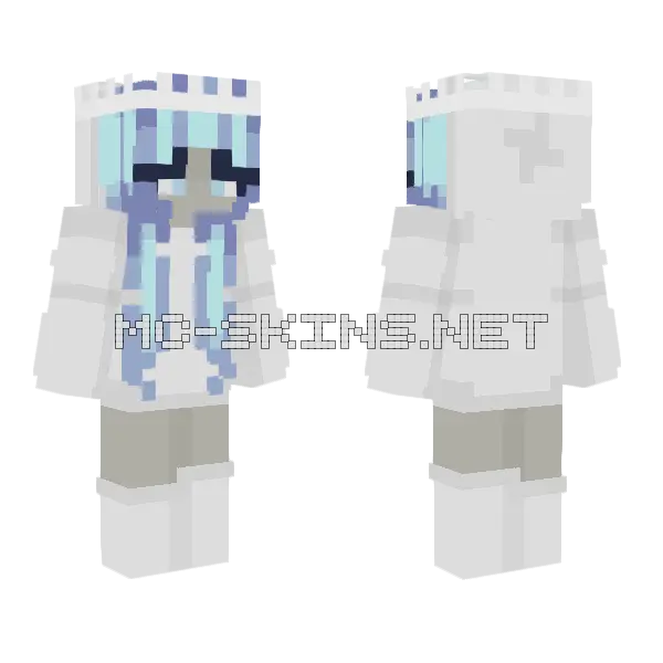 Blue Winter Crown Minecraft skin, front and back
