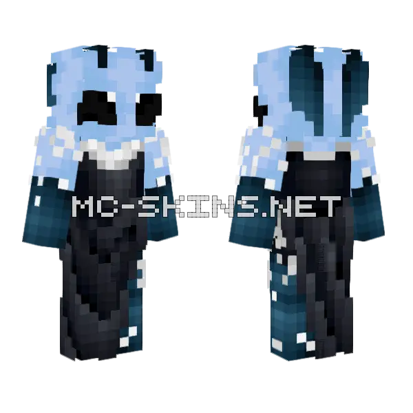Blue Winter Hoodie, front and back