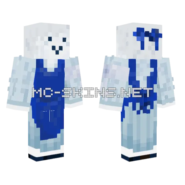 Blue Winter Outfit Minecraft skin, front and back