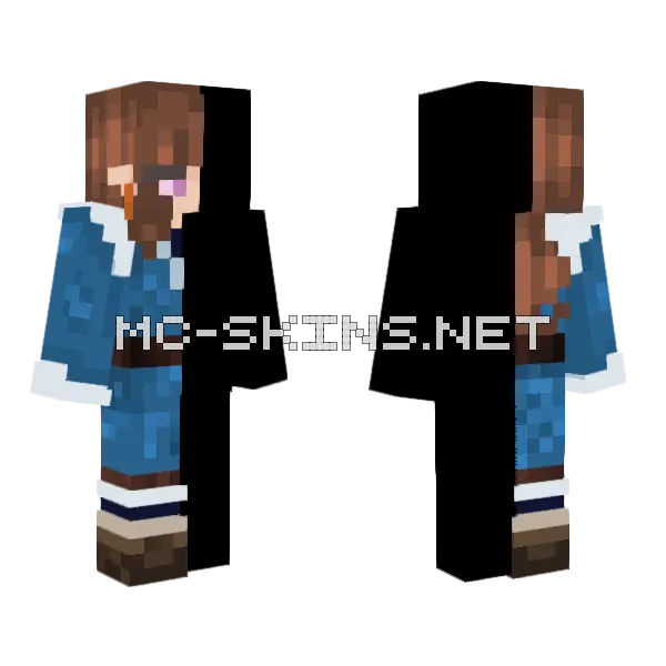 Blue Winter Outfit Minecraft skin, front and back