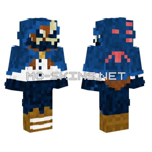 Blue Winter Outfit Minecraft skin, front and back