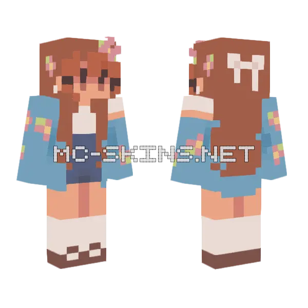 Blue WIP Minecraft skin, front and back