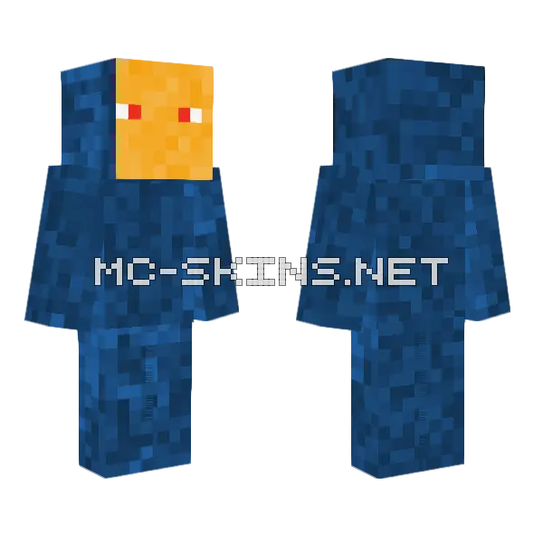 Blue Wizard Hat Minecraft skin, front and back