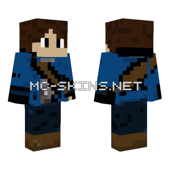 Blue Work Overalls Minecraft skin, front and back