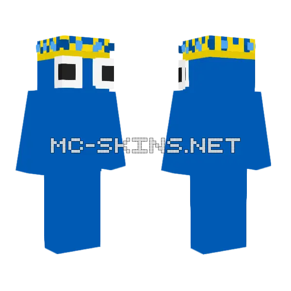 Bluebean With Crown Minecraft skin, front and back