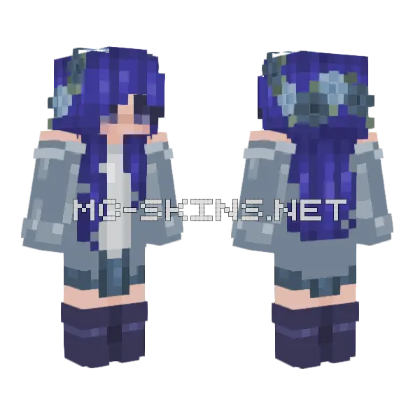 Blueberries Girl Minecraft skin, front and back